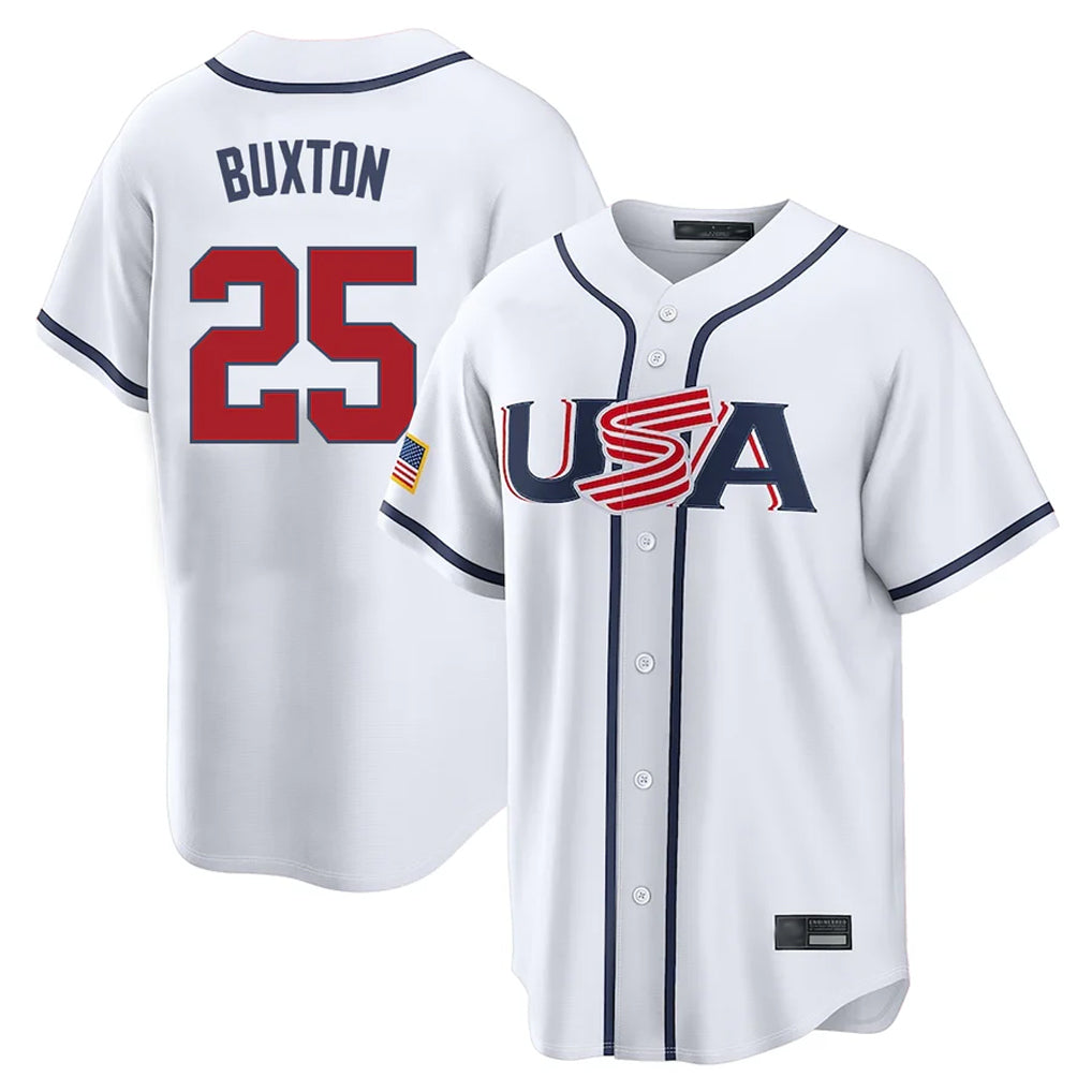 Davalo M.Twins #25 Byron Buxton Player White USA 2026 World Classic Limited Home Stitched Jerseys
