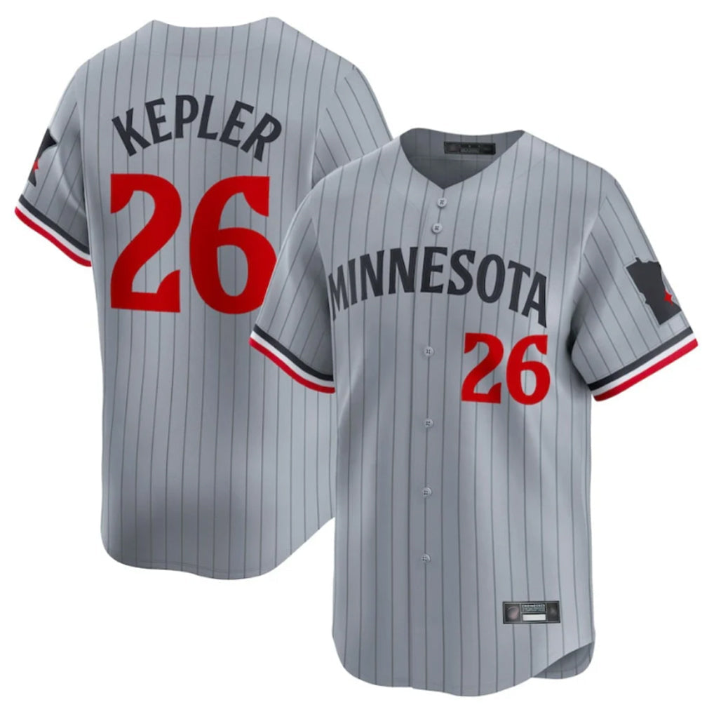 Davalo M.Twins #26 Max Kepler Player Gray Home Limited Stitched Jerseys