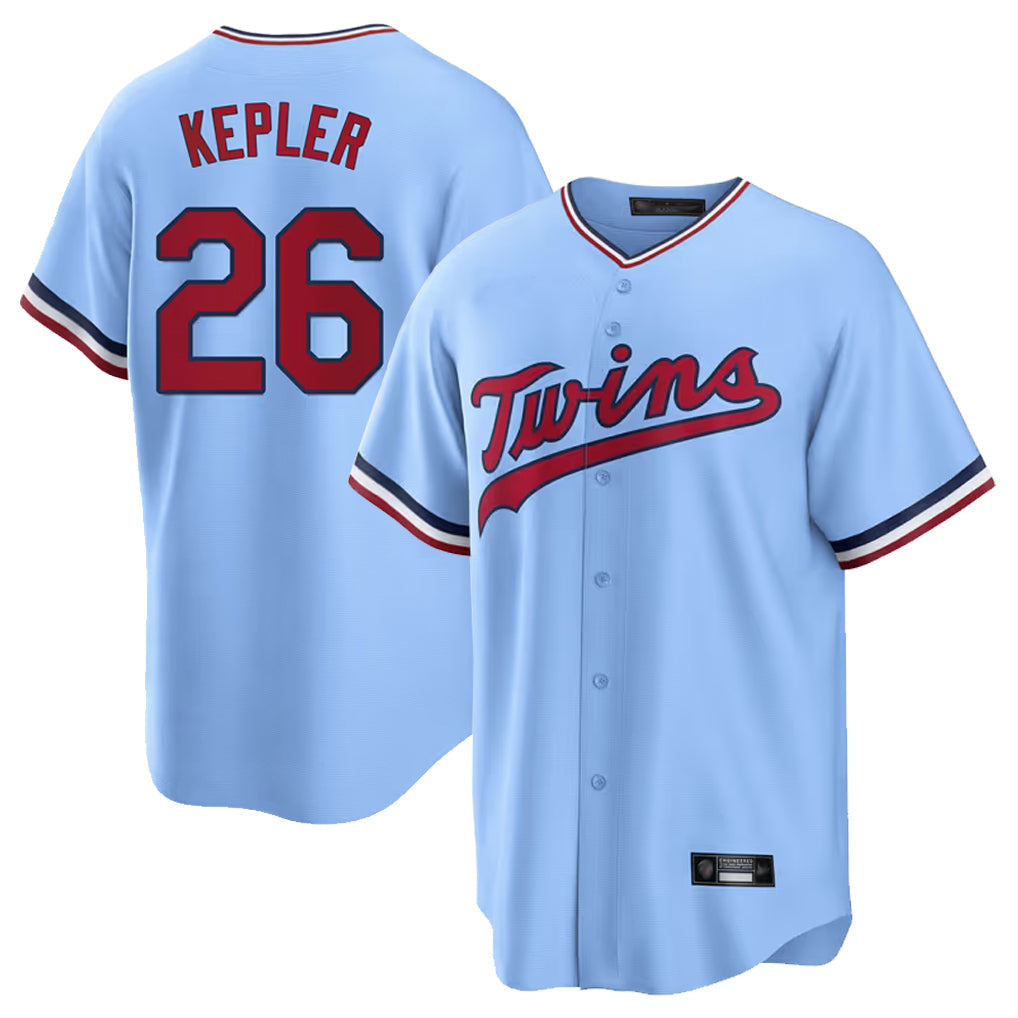 Davalo M.Twins #26 Max Kepler Player Light Blue Road Cooperstown CollectionKillebrew T-shirt Stitched Jerseys