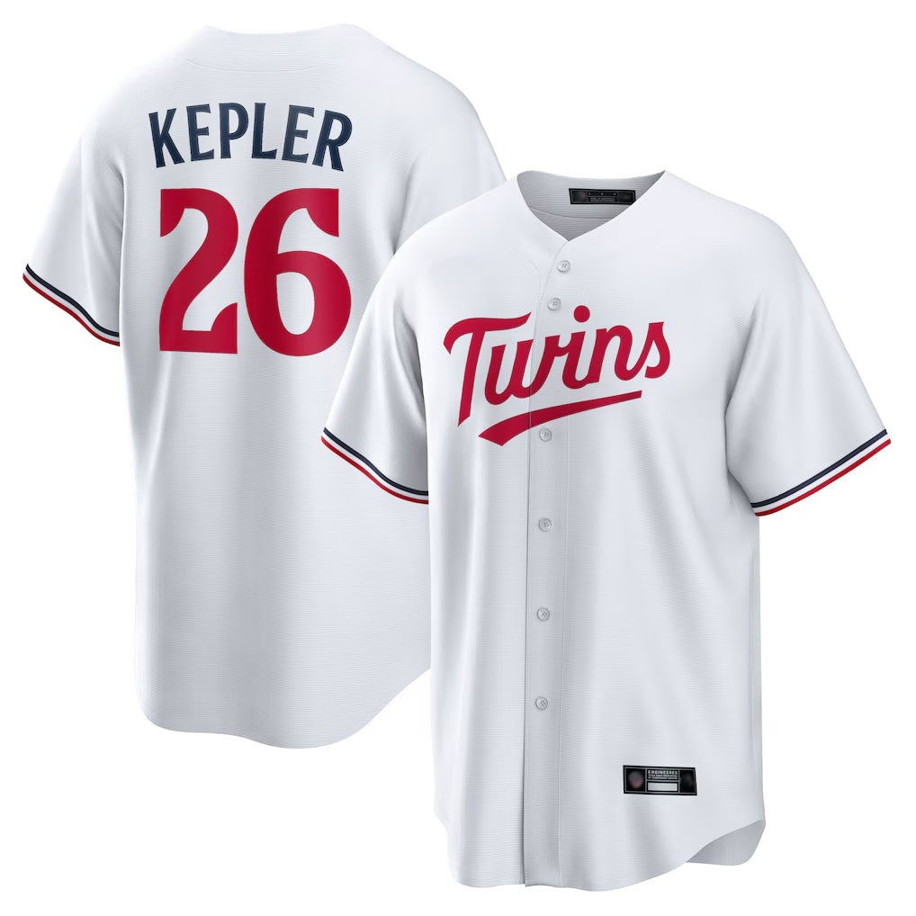 Davalo M.Twins #26 Max Kepler Player White Home Game Stitched Jerseys