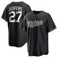 Davalo M.Twins #27 Ryan Jeffers Player Black Home Game Stitched Jerseys