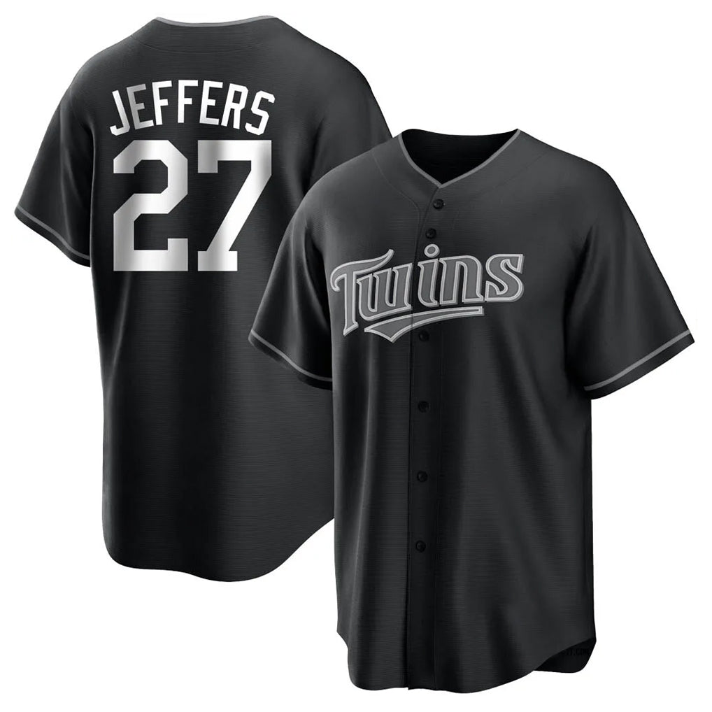 Davalo M.Twins #27 Ryan Jeffers Player Black Home Game Stitched Jerseys