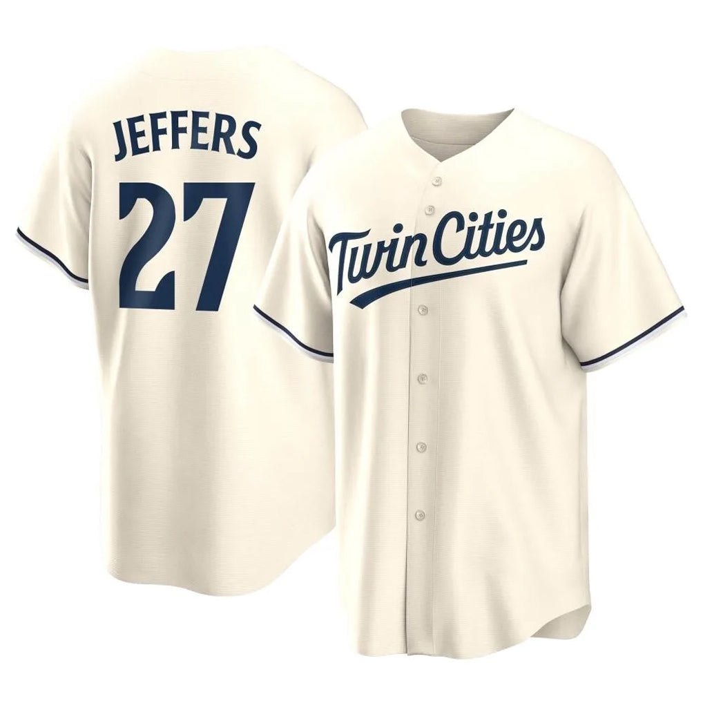 Davalo M.Twins #27 Ryan Jeffers Player Cream Game Limited Home Stitched Jerseys