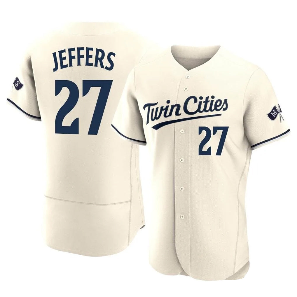 Davalo M.Twins #27 Ryan Jeffers Player Cream Home Limited Elite Stitched Jerseys