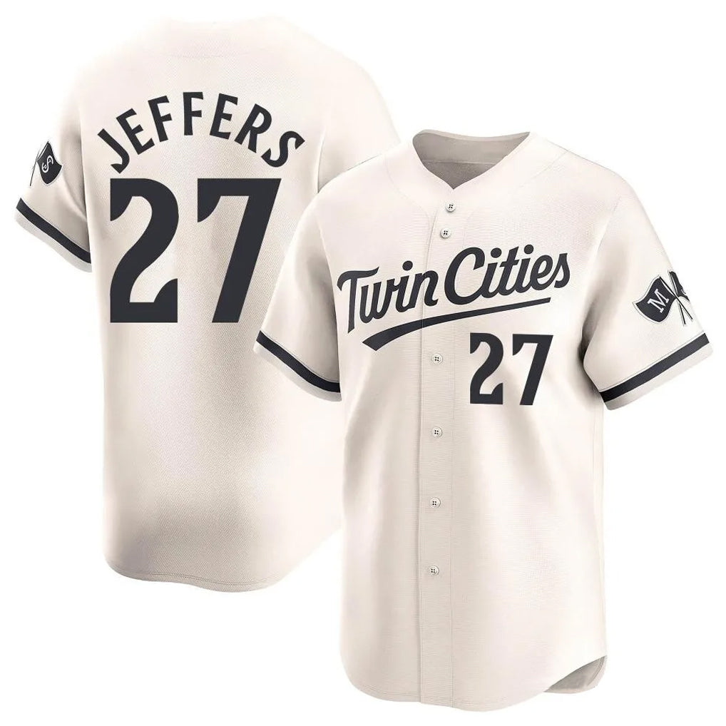 Davalo M.Twins #27 Ryan Jeffers Player Cream Home Limited Stitched Jerseys