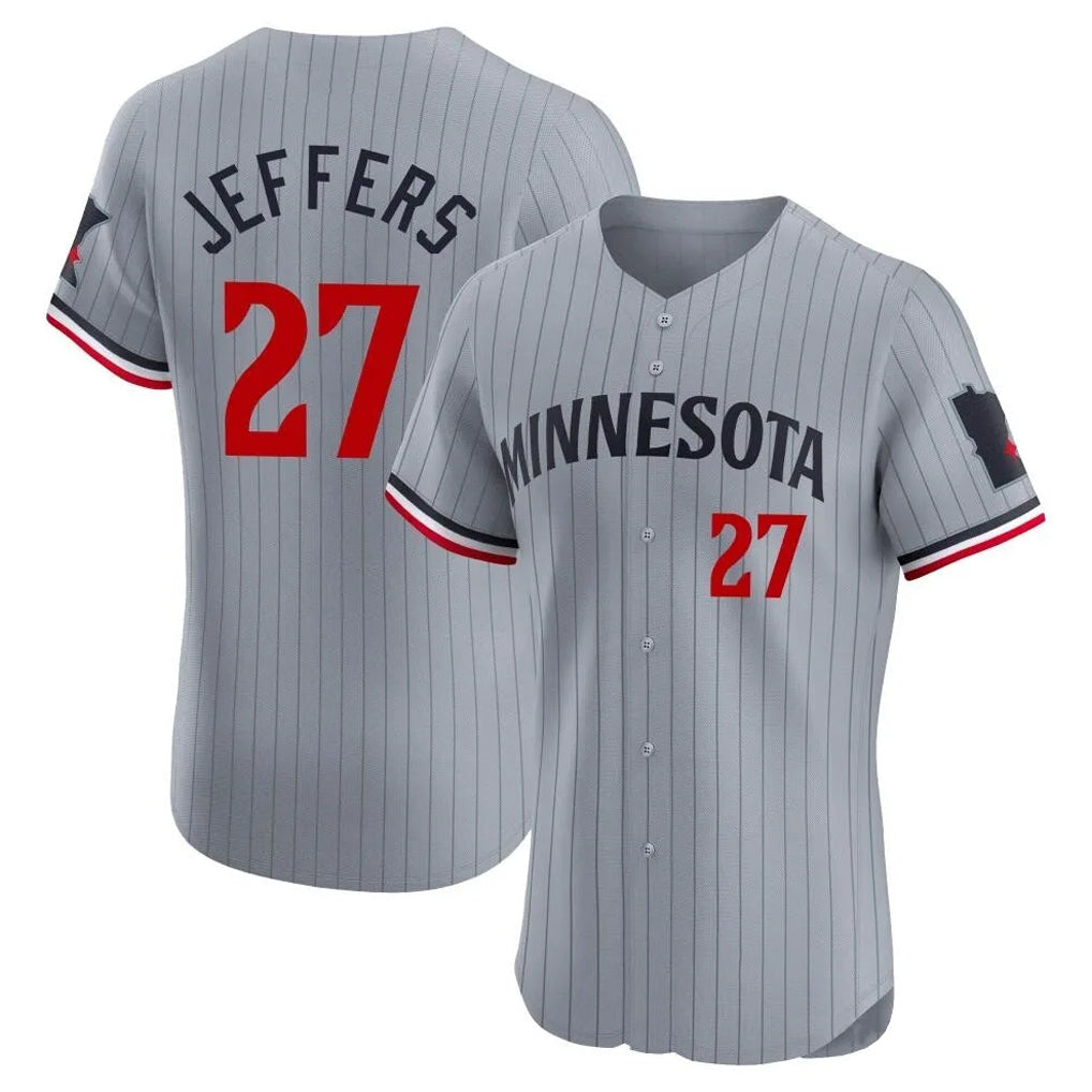 Davalo M.Twins #27 Ryan Jeffers Player Gray Home Limited Elite Stitched Jerseys