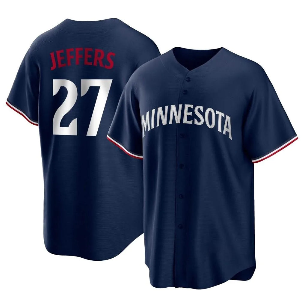 Davalo M.Twins #27 Ryan Jeffers Player Navy Replica Alternate Home Stitched Jerseys