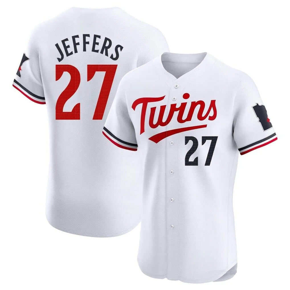 Davalo M.Twins #27 Ryan Jeffers Player White Home Limited Elite Stitched Jerseys
