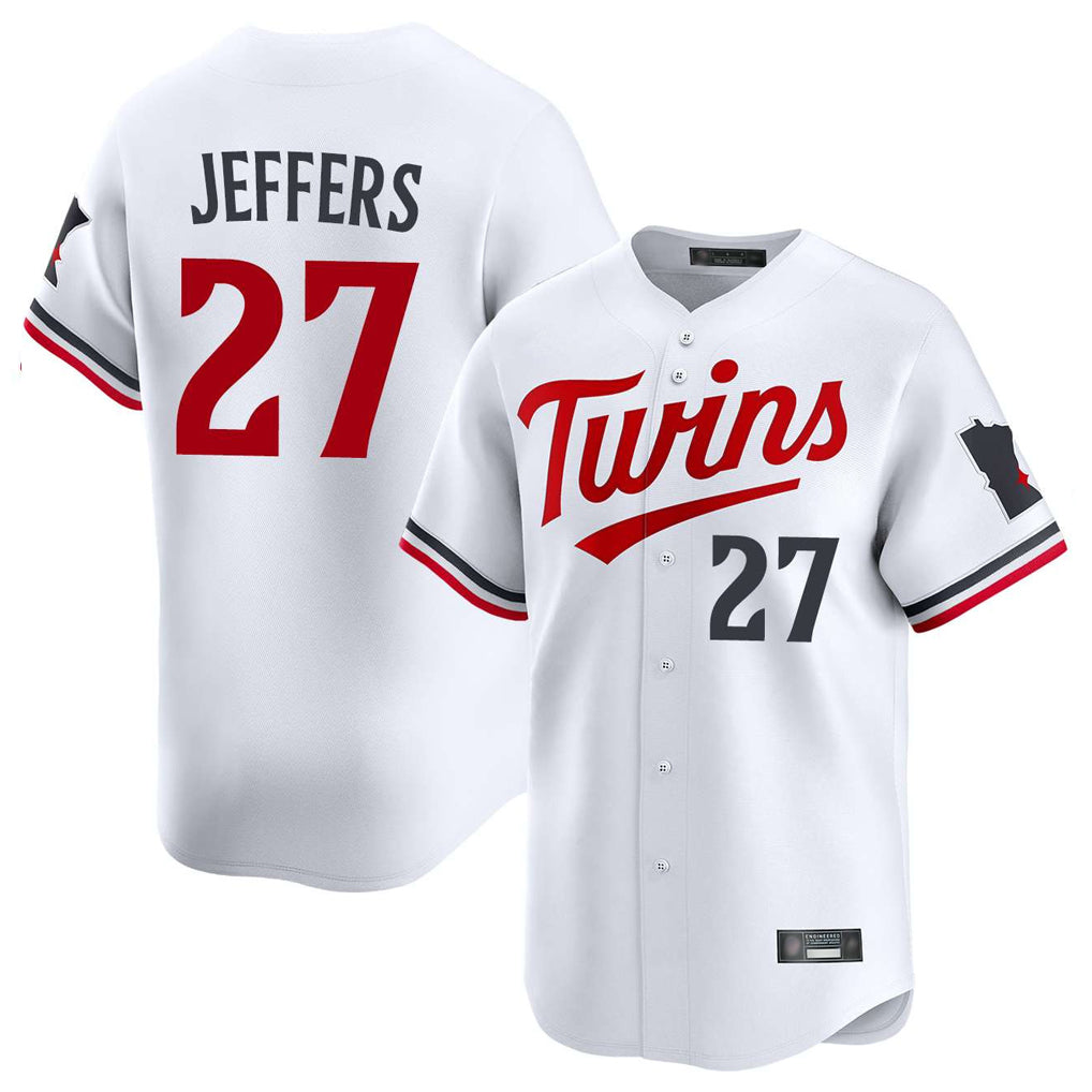 Davalo M.Twins #27 Ryan Jeffers Player White Home Limited Stitched Jerseys