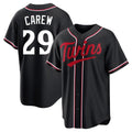 Davalo M.Twins #29 Rod Carew Player Black Fashion Out Home Limited Stitched Jerseys