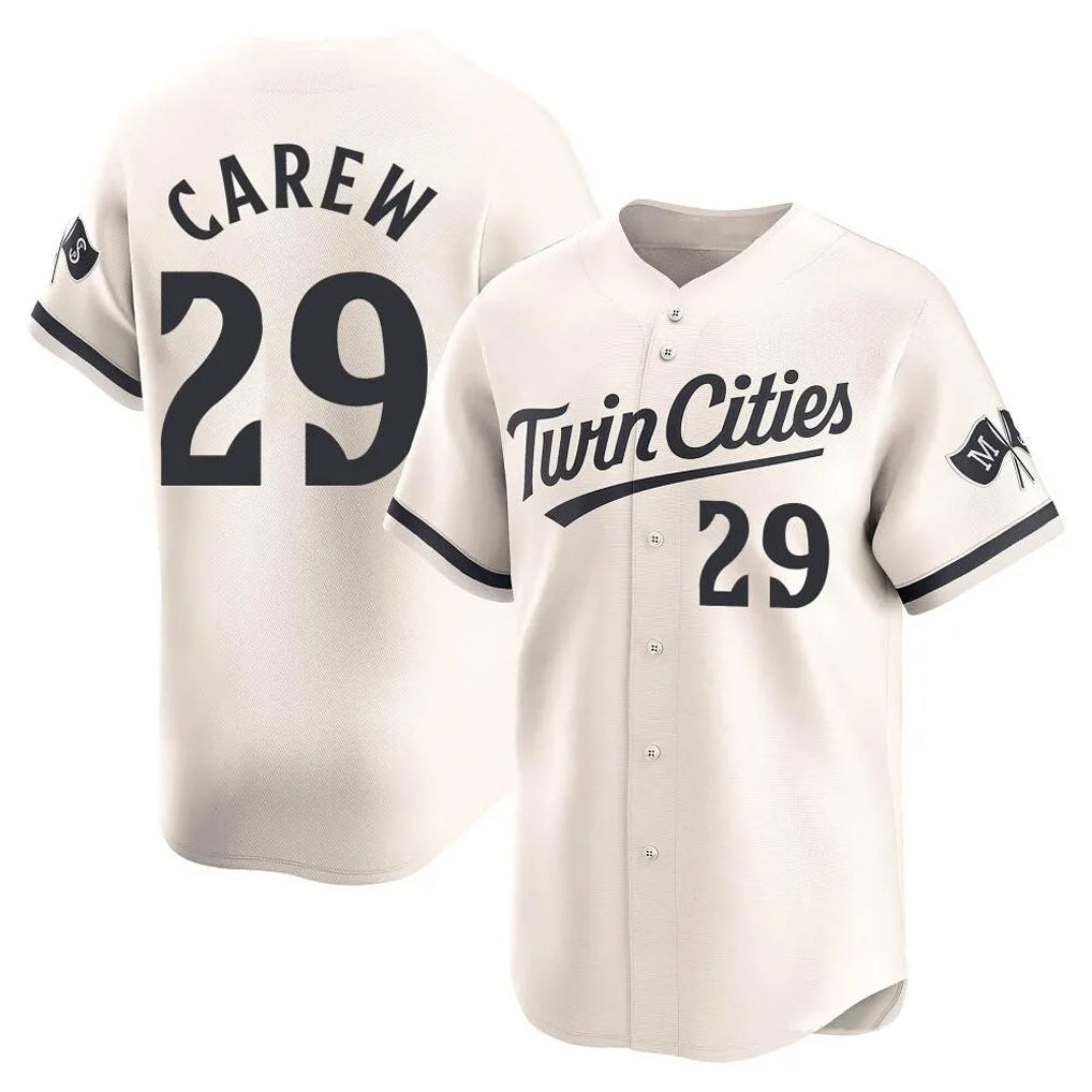 Davalo M.Twins #29 Rod Carew Player Cream Home Limited Stitched Jerseys