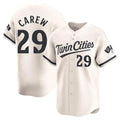 Davalo M.Twins #29 Rod Carew Player Cream Home Limited Stitched Jerseys