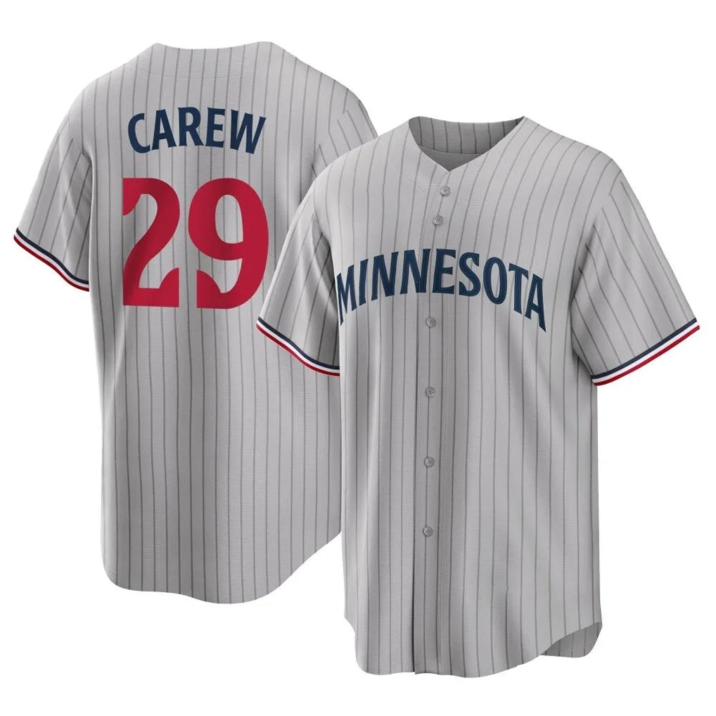 Davalo M.Twins #29 Rod Carew Player Gray Game Limited Home Stitched Jerseys