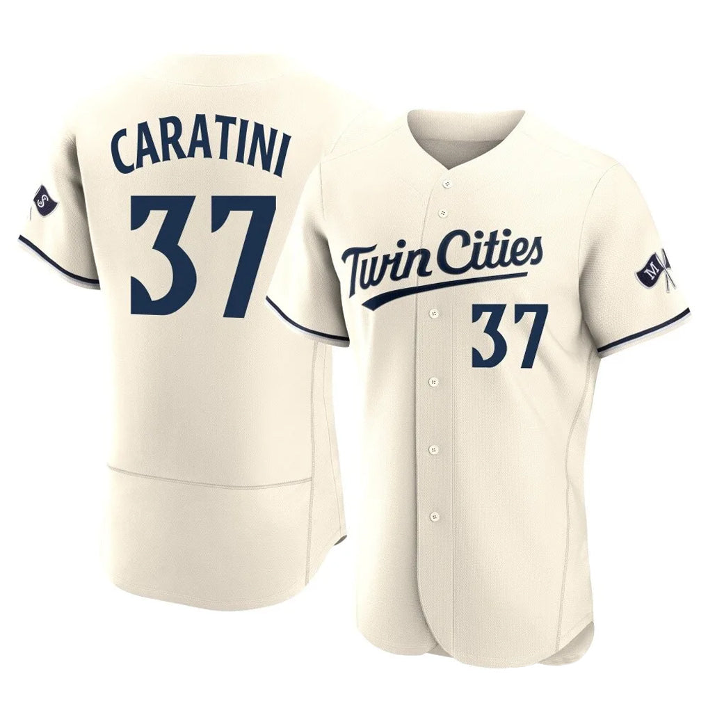 Davalo M.Twins #37 Victor Caratini Player Cream Home Limited Elite Stitched Jerseys