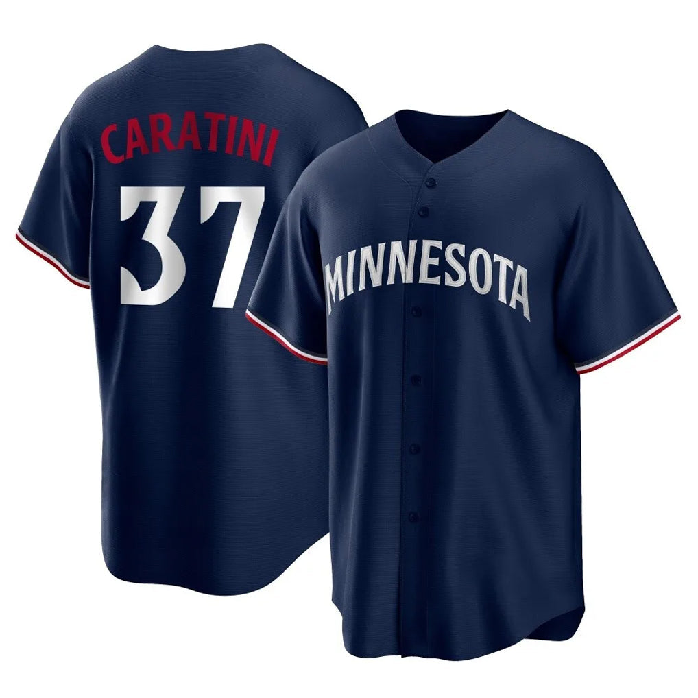 Davalo M.Twins #37 Victor Caratini Player Navy Replica Alternate Home Stitched Jerseys