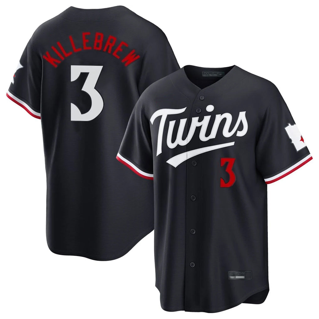 Davalo M.Twins #3 Harmon Killebrew Player Navy Home Game Stitched Jerseys