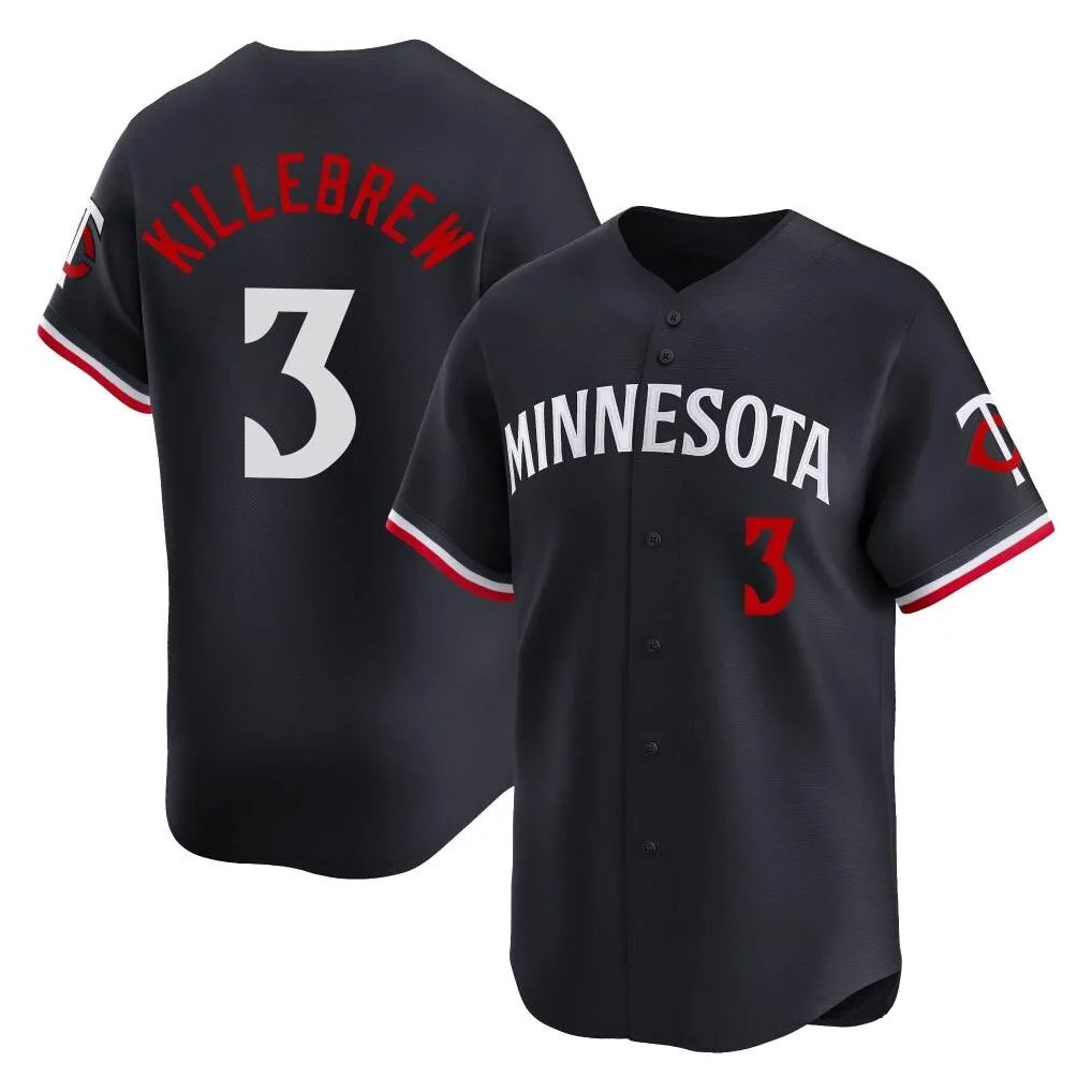 Davalo M.Twins #3 Harmon Killebrew Player Navy Home Limited Stitched Jerseys