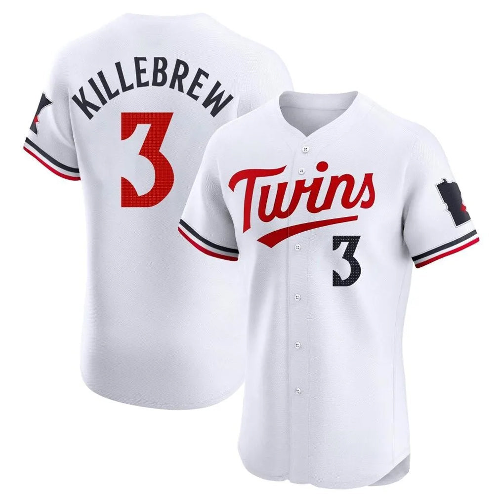 Davalo M.Twins #3 Harmon Killebrew Player White Home Limited Elite Stitched Jerseys