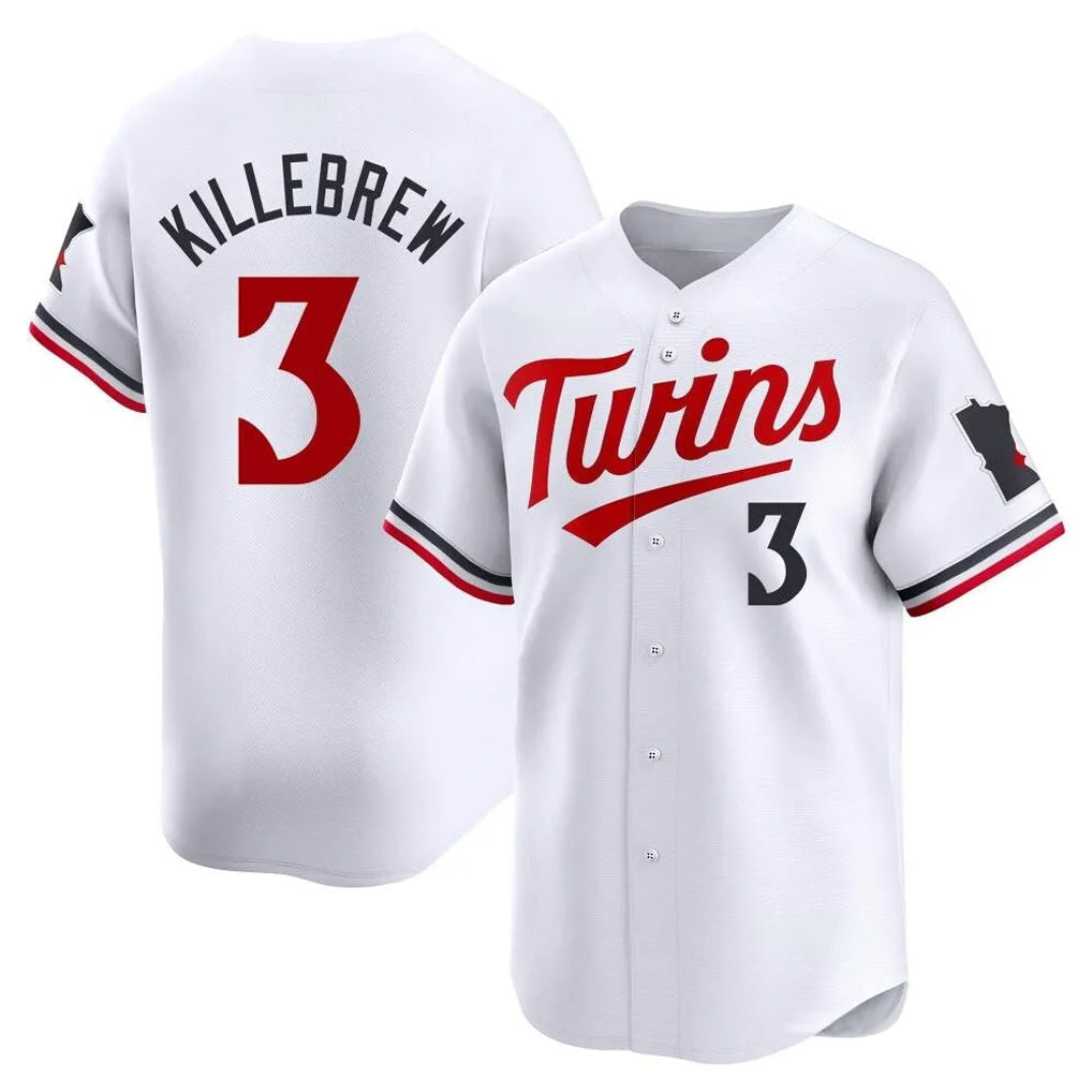 Davalo M.Twins #3 Harmon Killebrew Player White Home Limited Stitched Jerseys