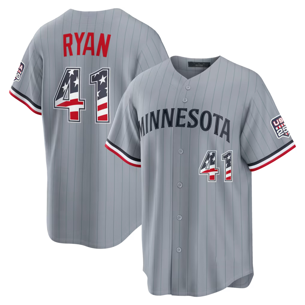 Davalo M.Twins #41 Joe Ryan Gray USA 250 Fourth of July Road Stadium Jersey
