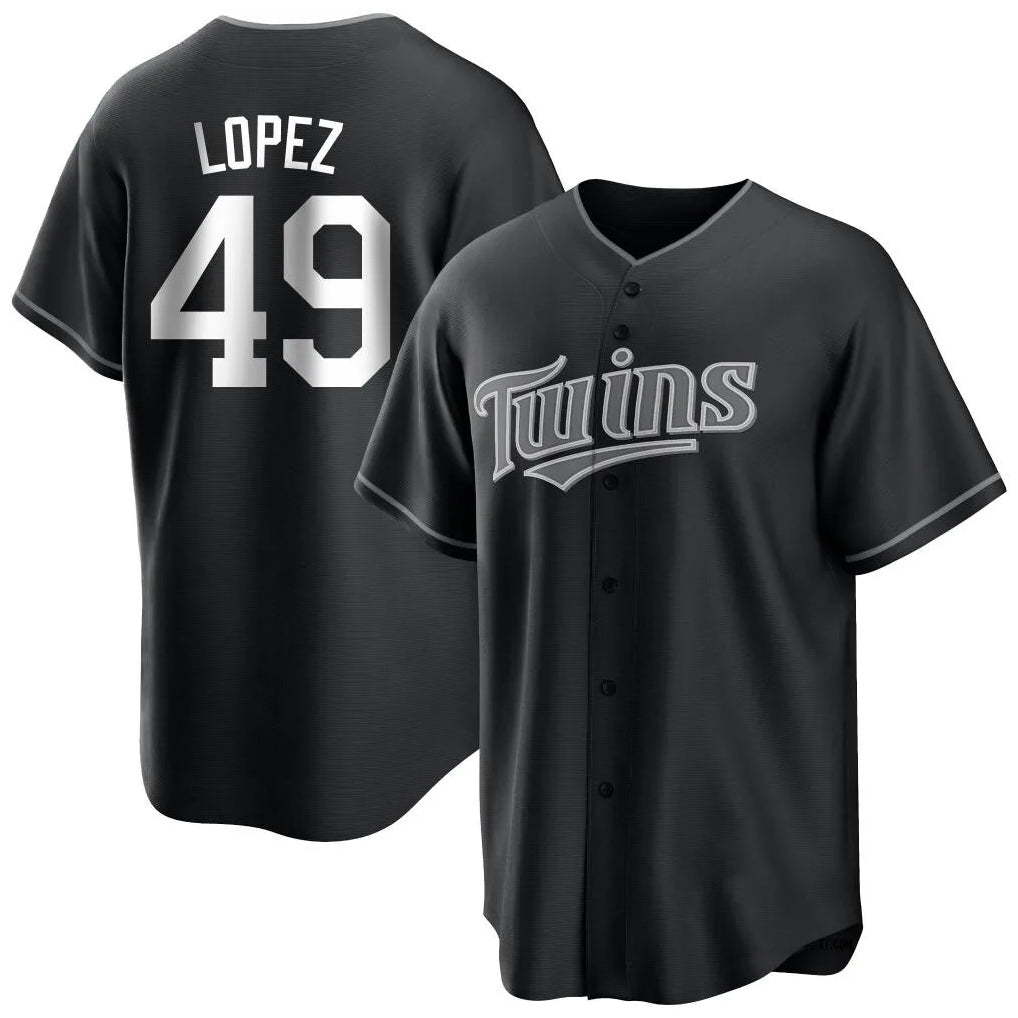 Davalo M.Twins #49 Pablo Lopez Player Black Home Game Stitched Jerseys