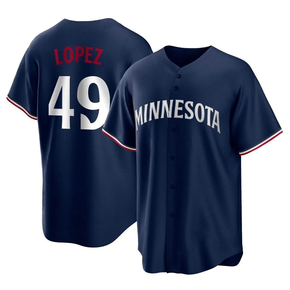 Davalo M.Twins #49 Pablo Lopez Player Navy Replica Alternate Home Stitched Jerseys