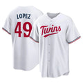 Davalo M.Twins #49 Pablo Lopez Player White Home Game Stitched Jerseys