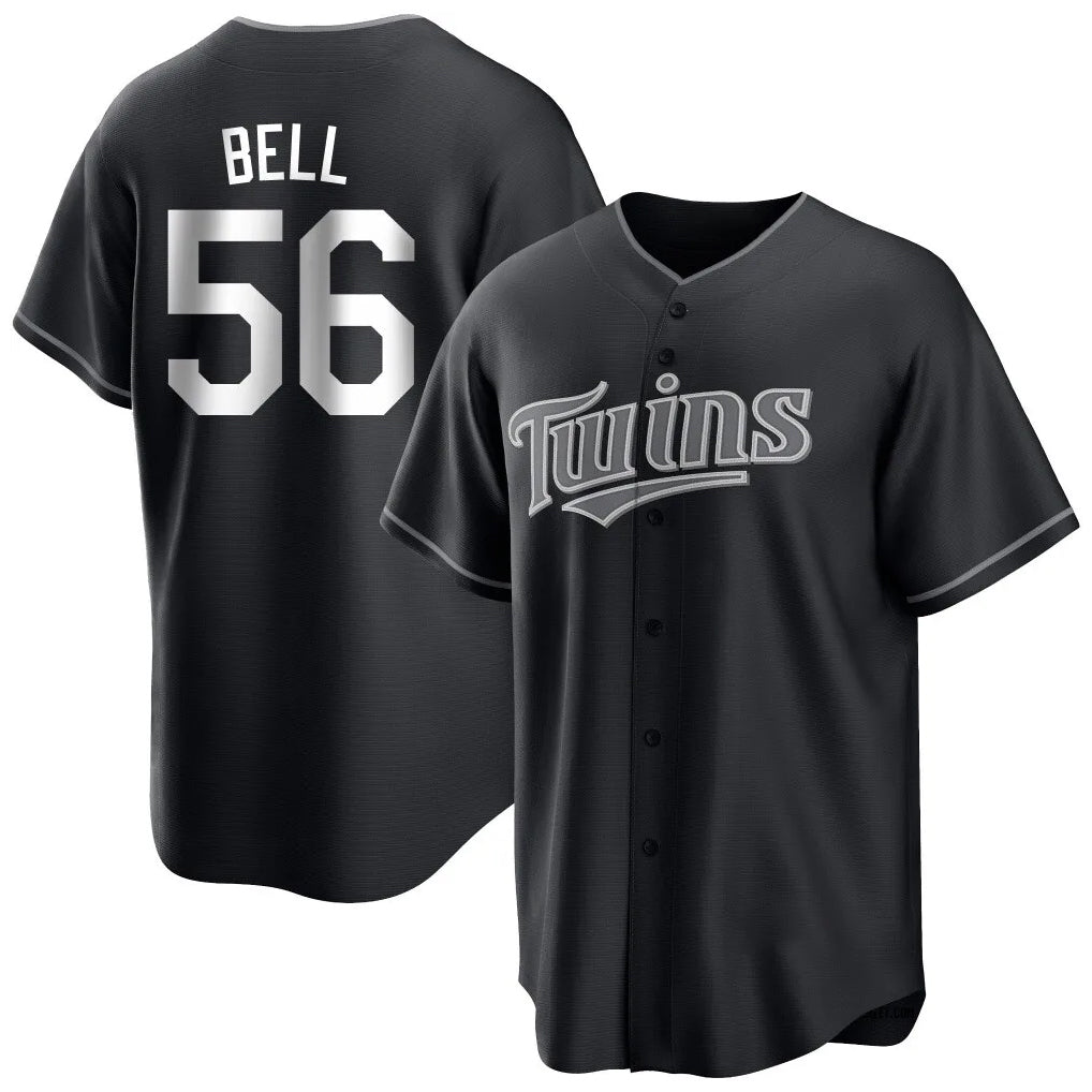 Davalo M.Twins #56 Josh Bell Player Black Home Game Stitched Jerseys