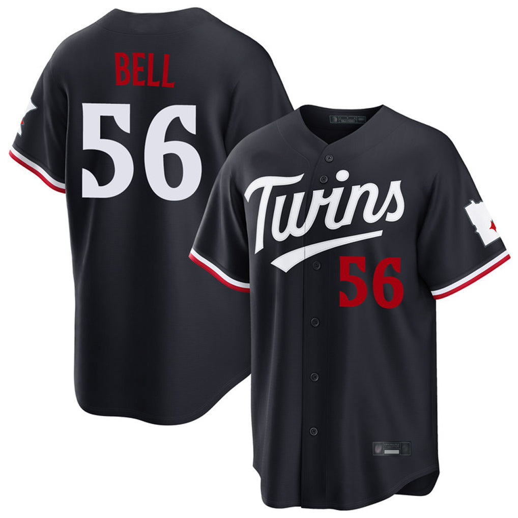 Davalo M.Twins #56 Josh Bell Player Navy Home Game Stitched Jerseys