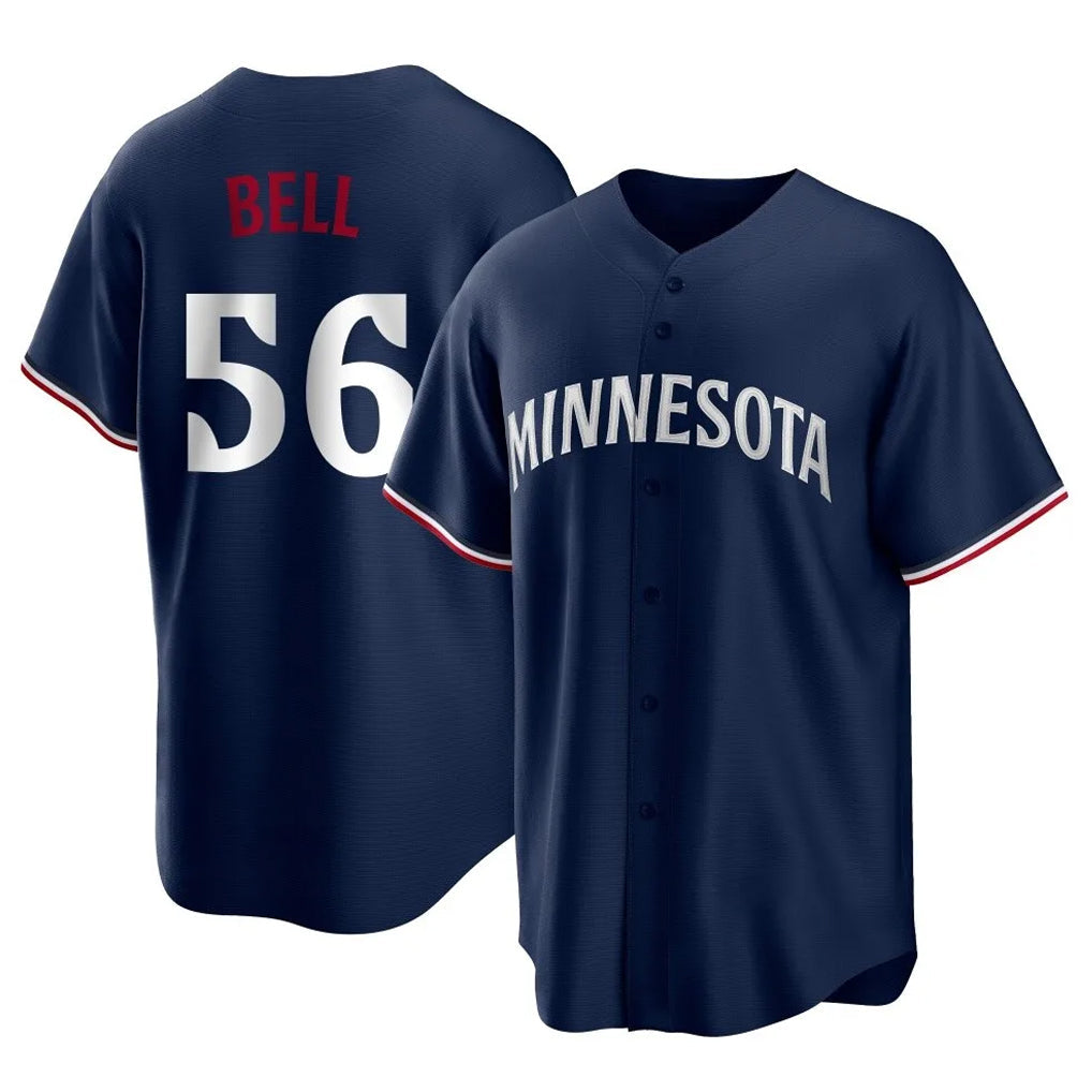 Davalo M.Twins #56 Josh Bell Player Navy Replica Alternate Home Stitched Jerseys