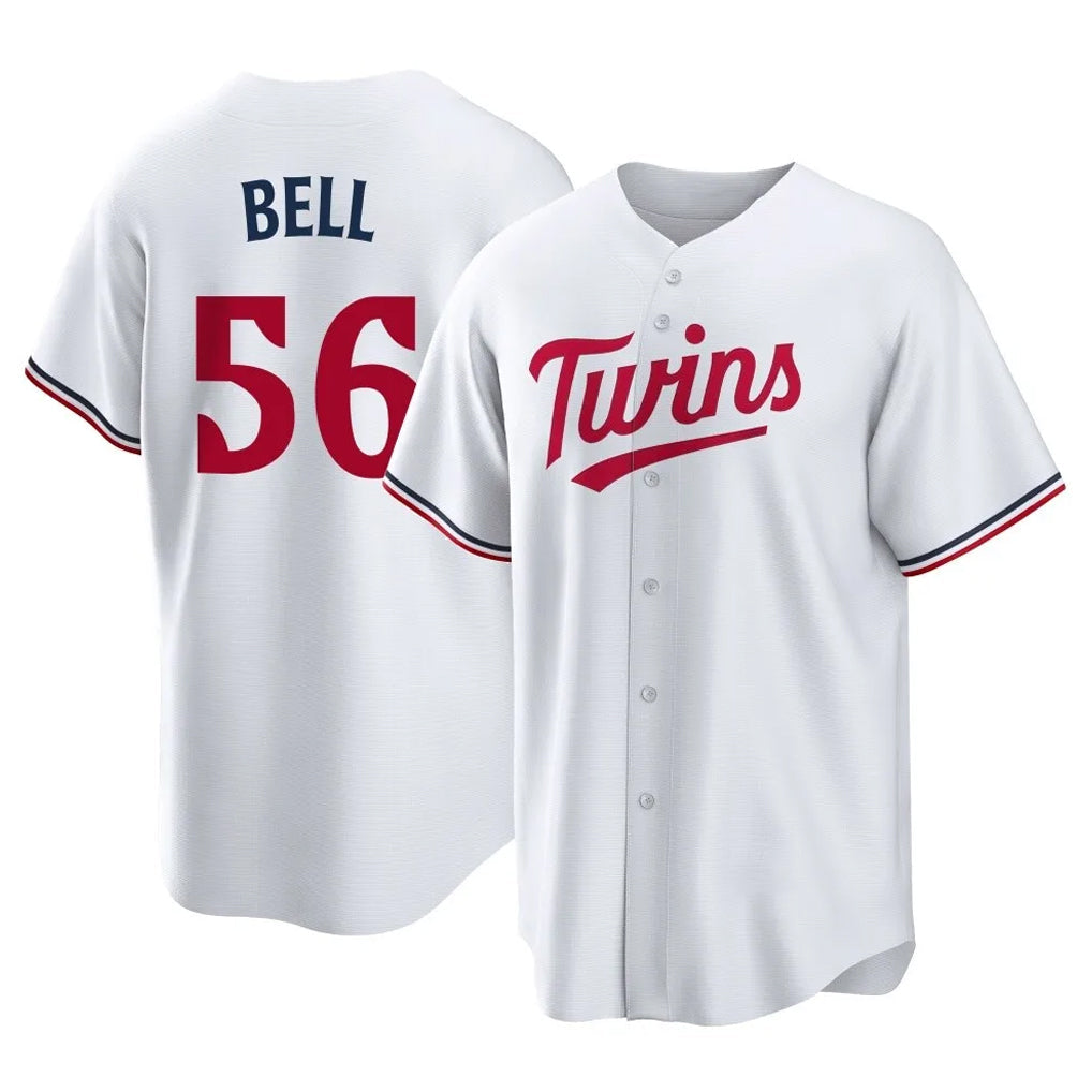 Davalo M.Twins #56 Josh Bell Player White Home Game Stitched Jerseys