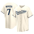 Davalo M.Twins #7 Joe Mauer Player Cream Game Limited Home Stitched Jerseys