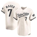Davalo M.Twins #7 Joe Mauer Player Cream Home Limited Stitched Jerseys