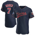 Davalo M.Twins #7 Joe Mauer Player Navy 60th Home Limited Elite Stitched Jerseys