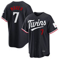 Davalo M.Twins #7 Joe Mauer Player Navy Home Game Stitched Jerseys