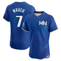 Davalo M.Twins #7 Joe Mauer Player Royal City Connect Limited Elite Home Stitched Jerseys