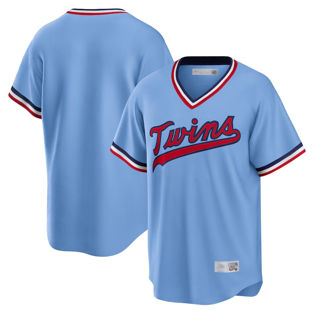 Davalo Minnesota Twins Blank Player Light Blue Road Cooperstown Collection T-shirt Stitched Jerseys