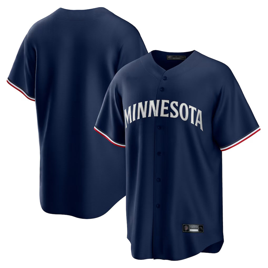Davalo Minnesota Twins Blank Player Navy Replica Alternate Home Stitched Jerseys