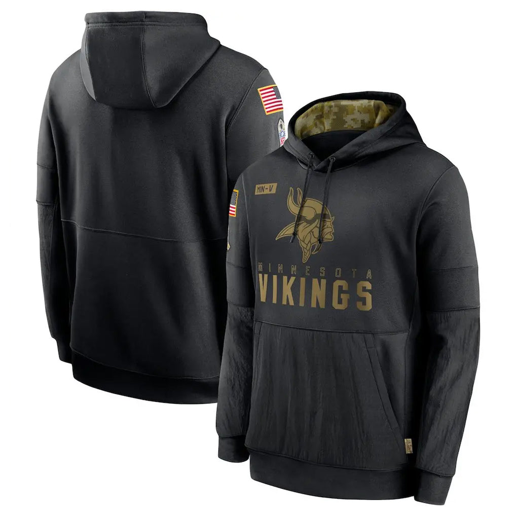 Davalo MN.Vikings Black Salute to Service Hoodies Limited Game Blank Player Stitched Jerseys