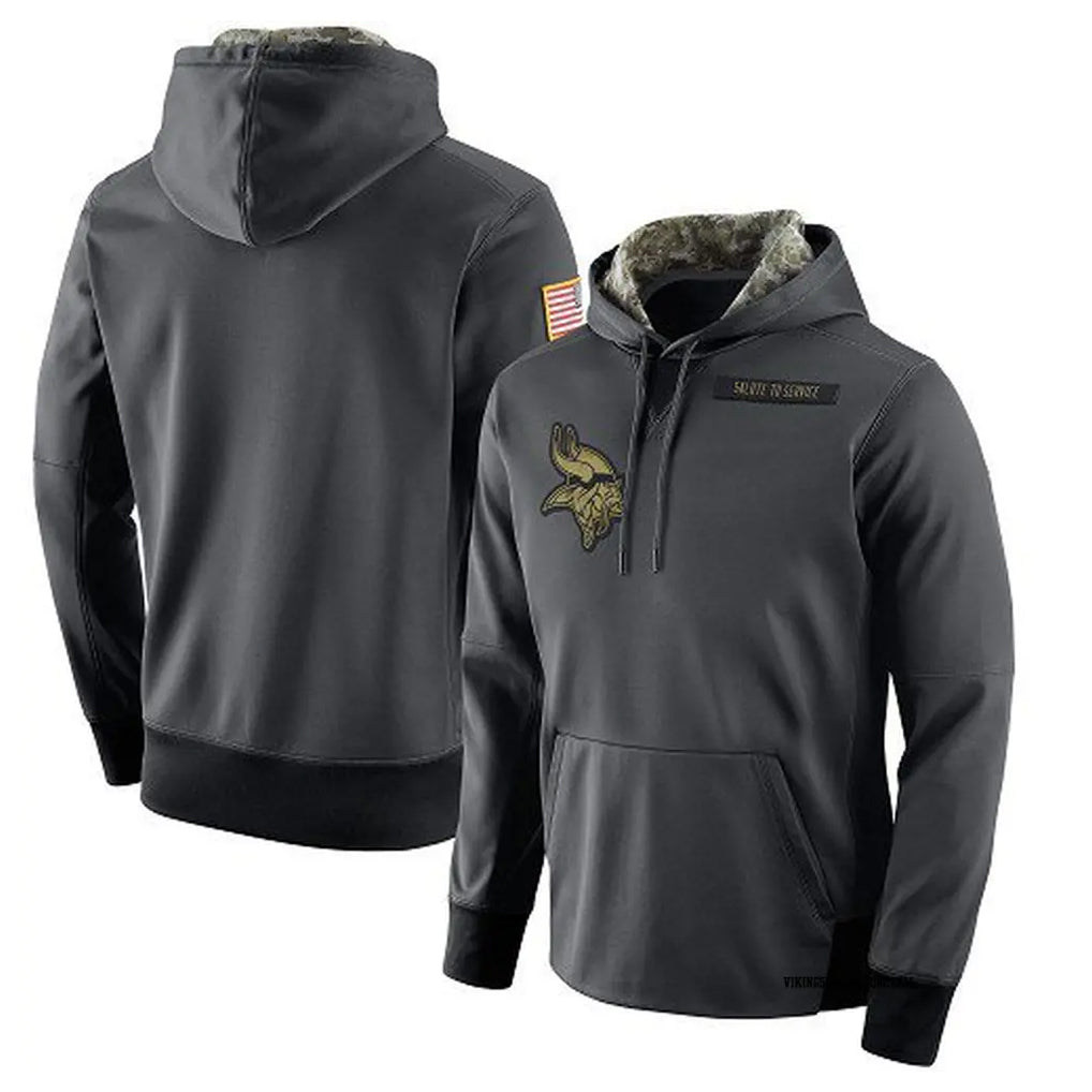 Davalo MN.Vikings Gray Pullover Hoodies Home Game Blank Player Stitched Jerseys