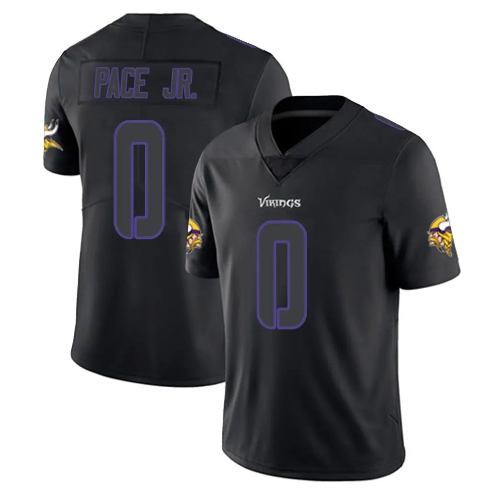 Davalo MN.Vikings #0 Ivan Pace Jr. Player Black Impact LImited Home Game Stitched Jerseys