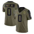 Davalo MN.Vikings #0 Ivan Pace Jr. Player Olive Salute To Service Limited Game Stitched Jerseys
