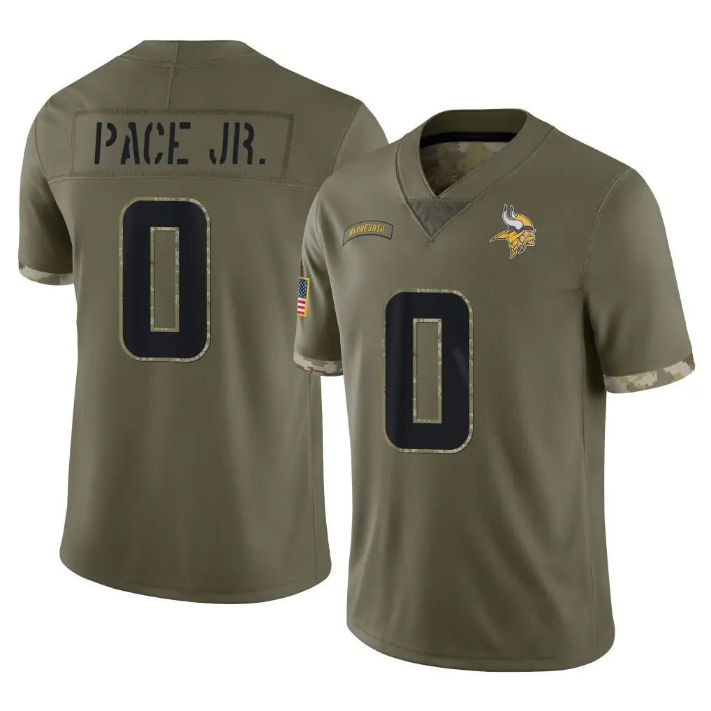 Davalo MN.Vikings #0 Ivan Pace Jr. Player Olive Salute To Service Limited Stitched Jerseys