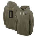 Davalo MN.Vikings #0 Ivan Pace Jr. Player Olive Salute to Service Pullover Hoodies Limited Stitched Jerseys