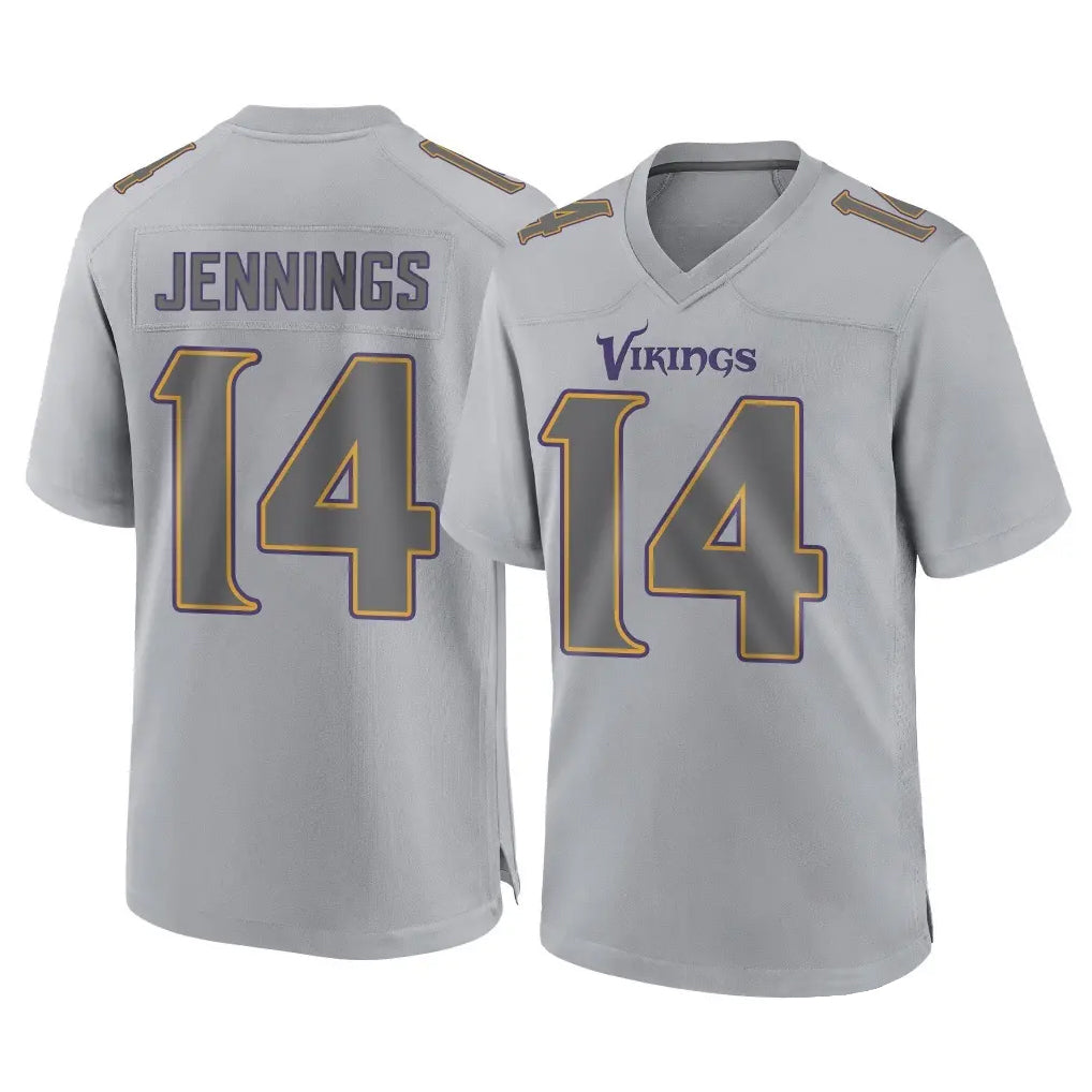 Davalo MN.Vikings #14 Jauan Jennings Player Gray Atmosphere Fashion Home Game Stitched Jerseys