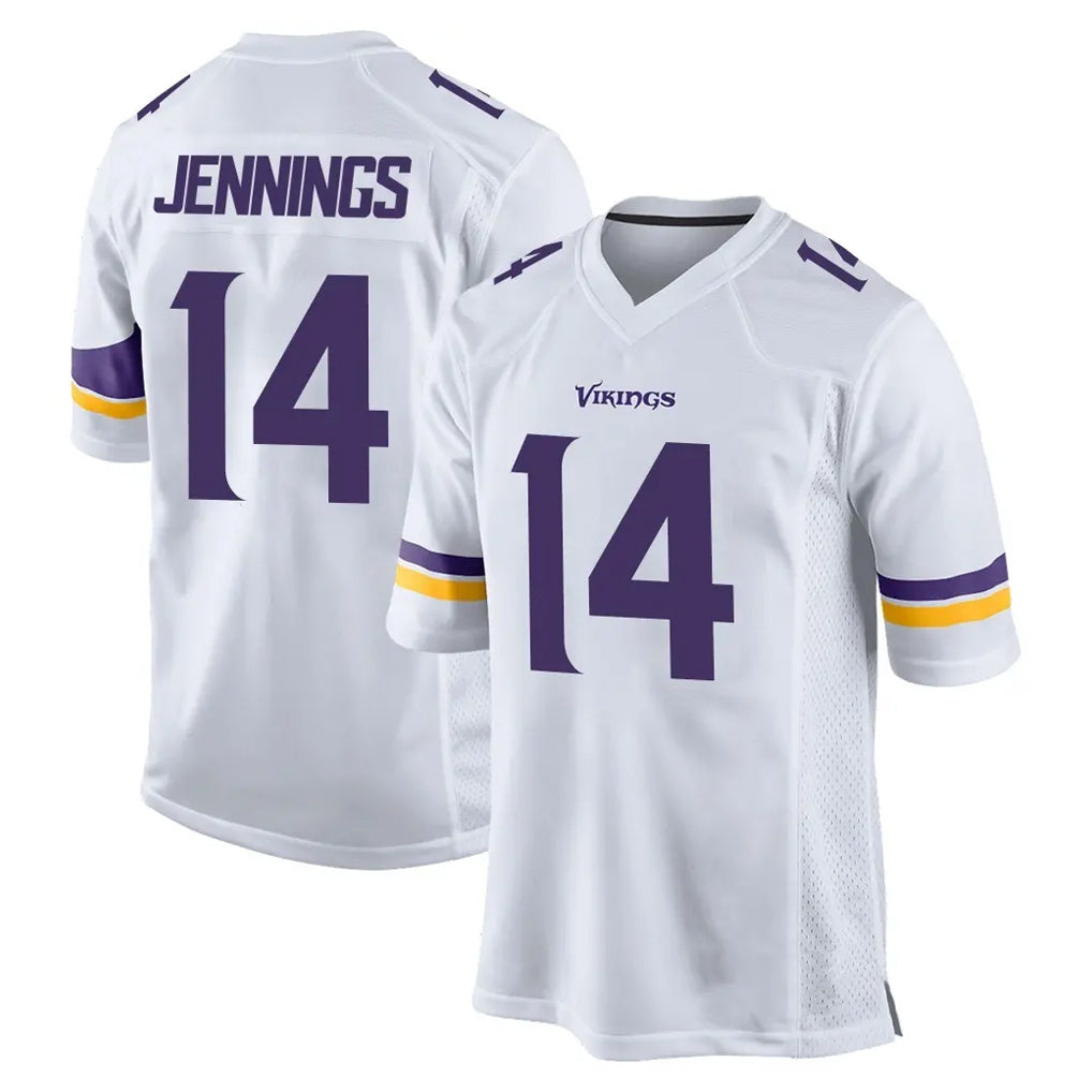 Davalo MN.Vikings #14 Jauan Jennings Player White Home Game Stitched Jerseys