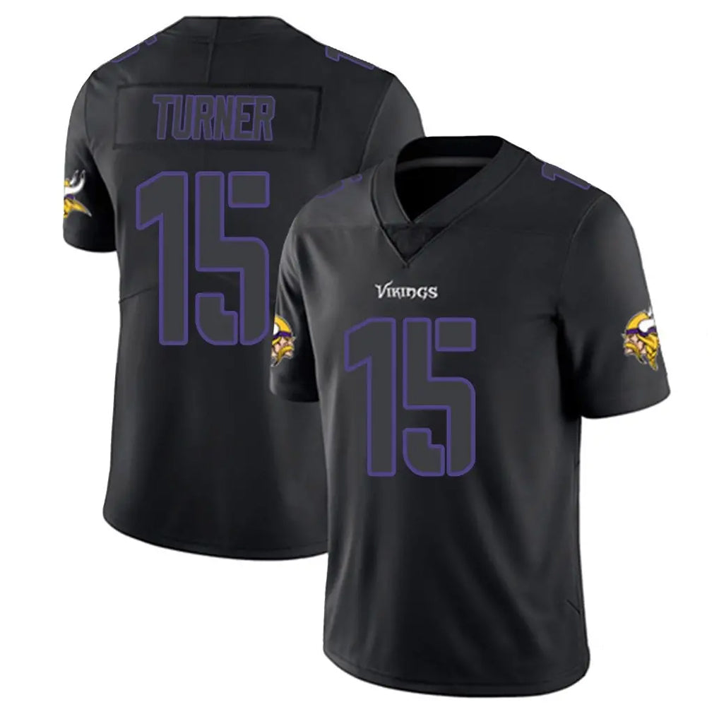 Davalo MN.Vikings #15 Dallas Turner Player Black Impact LImited Home Game Stitched Jerseys