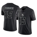 Davalo MN.Vikings #15 Dallas Turner Player Black Reflective LImited Home Game Stitched Jerseys
