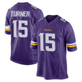 Davalo MN.Vikings #15 Dallas Turner Player Purple Home Game Stitched Jerseys