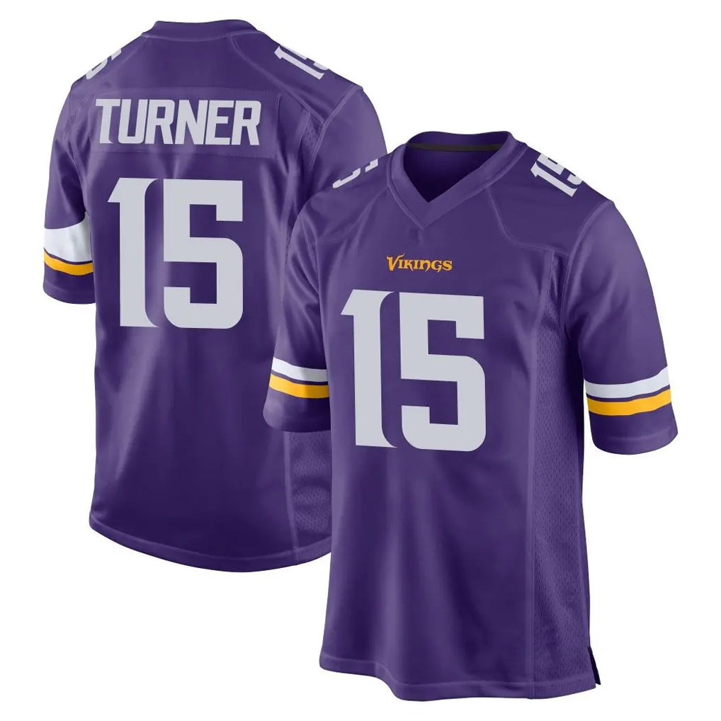 Davalo MN.Vikings #15 Dallas Turner Player Purple Home Game Stitched Jerseys